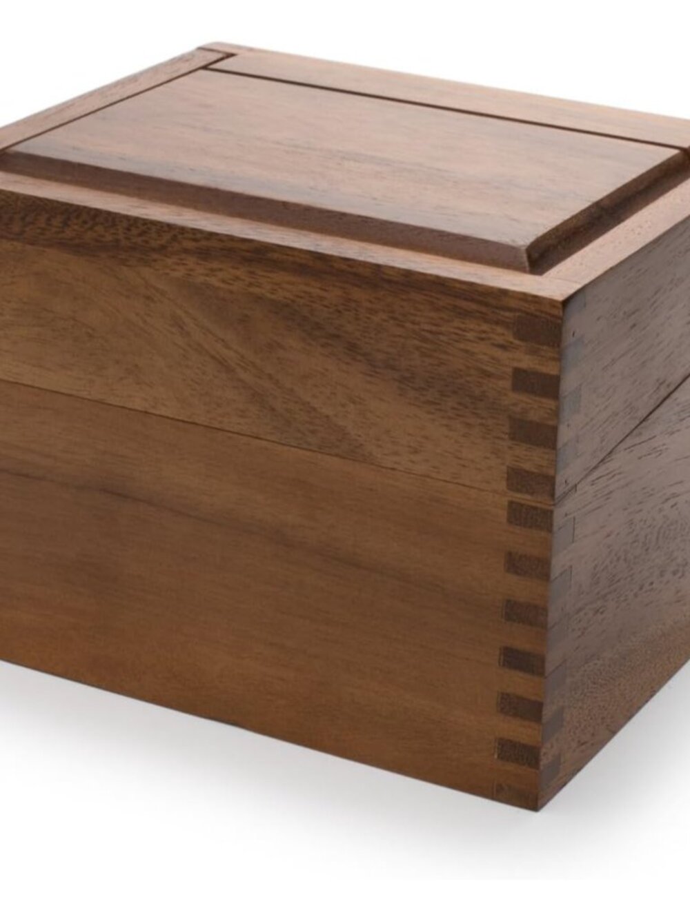Acacia Wood Recipe Box with Divider Tabs, 2 Compartment, Single | Includes Divid - Picture 5 of 7